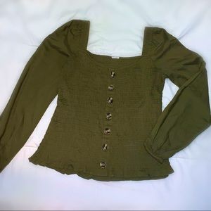 Green long sleeve top